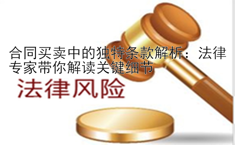 合同买卖中的独特条款解析：法律专家带你解读关键细节