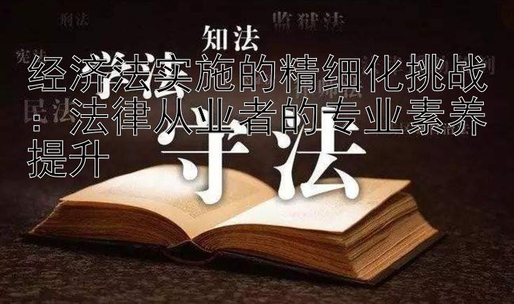 经济法实施的精细化挑战：法律从业者的专业素养提升