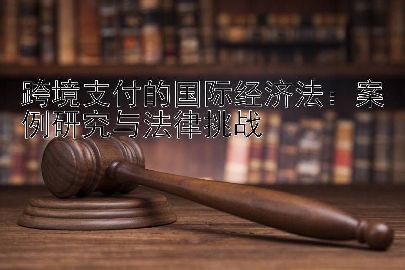 跨境支付的国际经济法：案例研究与法律挑战