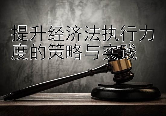 提升经济法执行力度的策略与实践