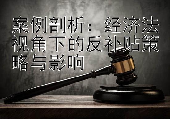 案例剖析：经济法视角下的反补贴策略与影响